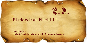 Mirkovics Mirtill névjegykártya